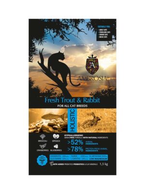 ΓΑΤΟΤΡΟΦΗ AMBROSIA GF STERILISED CAT FRESH TROUT&RABBIT 1,5kg